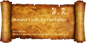 Wunderlich Krisztofer névjegykártya