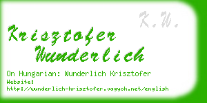 krisztofer wunderlich business card